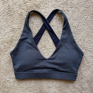 P’tula Navy Bare V-Neck Sports Bra